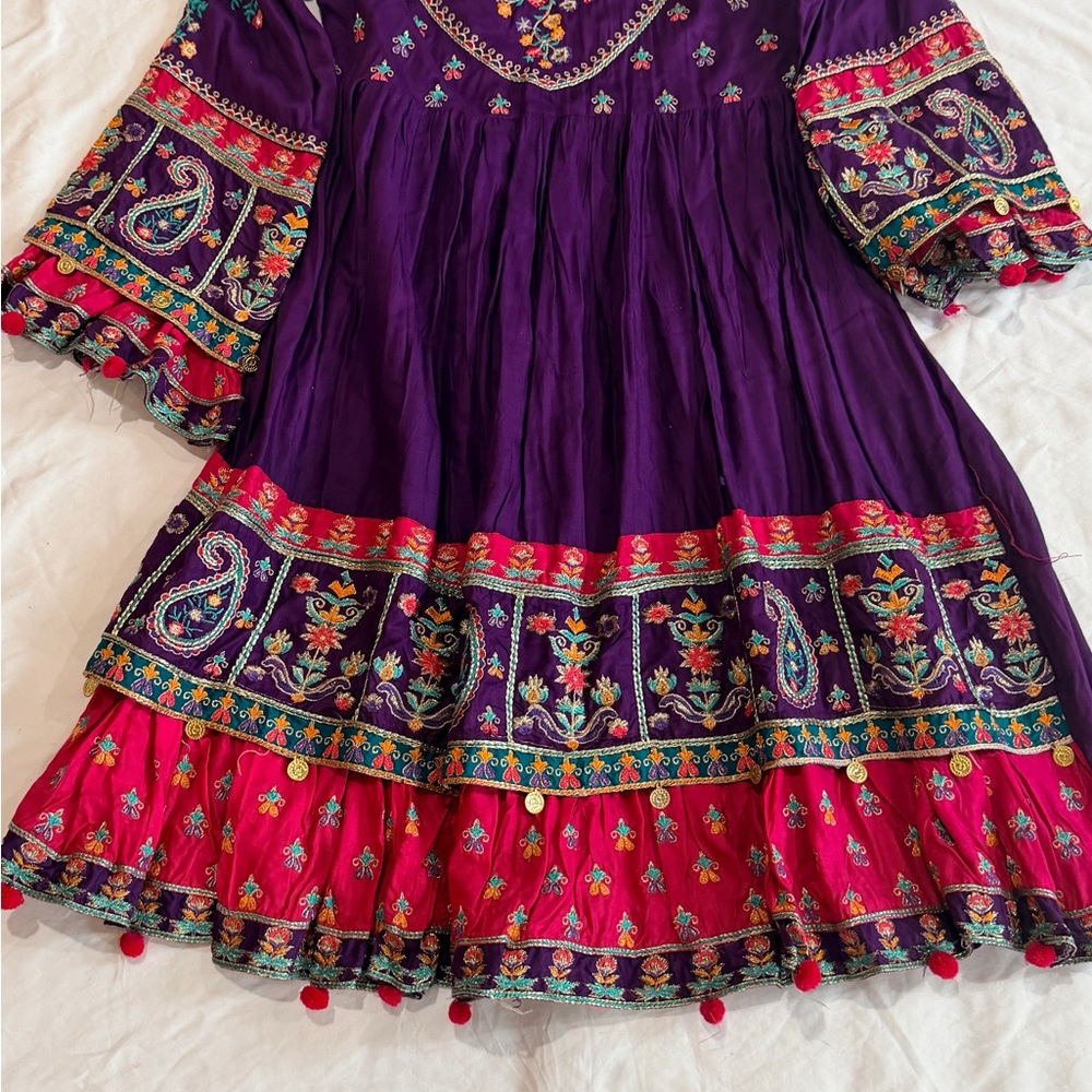 Colorful Embroidered Kids Dress